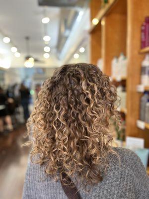 Curly Cut and Custom Brightening by Salon62!