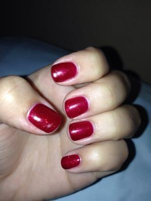 Julissa always keeps my nails looking their very best. My Christmas gel mani!