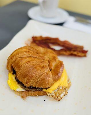 (Sausage egg & cheese with croissant )