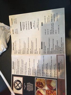 Breakfast menu