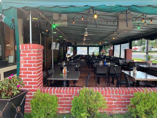 Outdoor dining area along Monroe Street