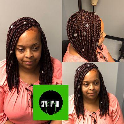 Medium bob box braids