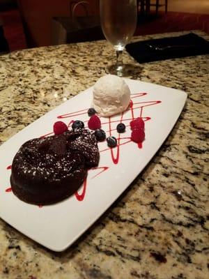 Lava cake with ice cream