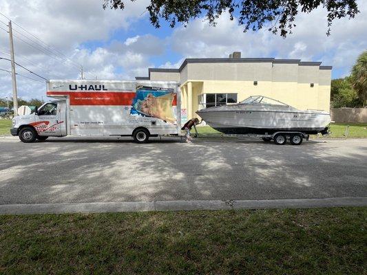 20' Truck rental fully loaded and 21' Larson boat.  Here we come BOSTON!