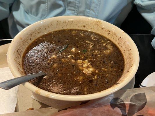 Real deal Gumbo, but my silly friend put potato salad in it!