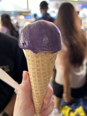 Ube ice cream (served at a festival)