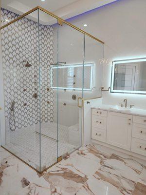 Finished Mansion Master Bathroom Shower design