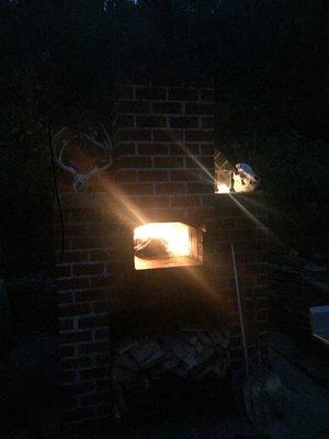 The fireplace at night