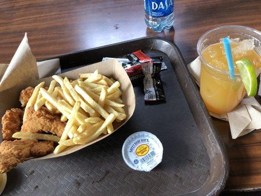 Chicken tenders and fries