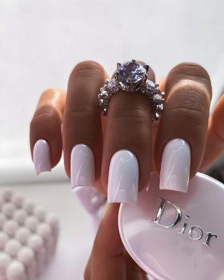 A manicure with white gel polish! Come to TK Nails!