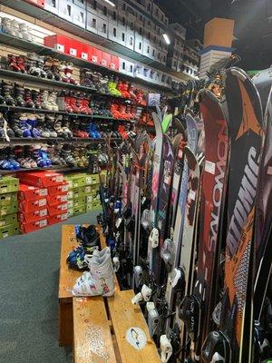 Used skis and boots