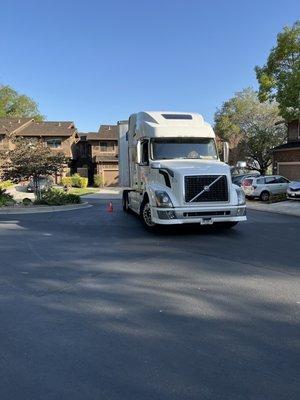 Moving truck arrival at Destination