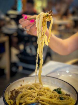 Extra Knife Cut noodle NOODLES WITH MINCED BEEF