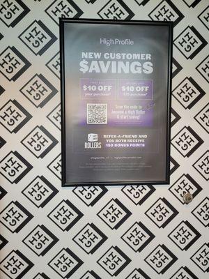 New customer savings