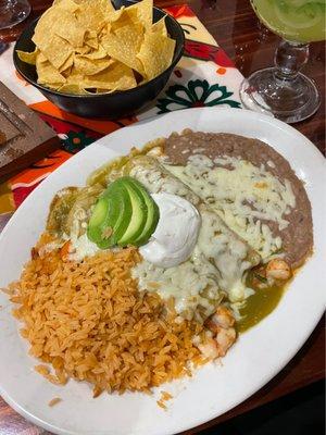 Shrimp enchiladas