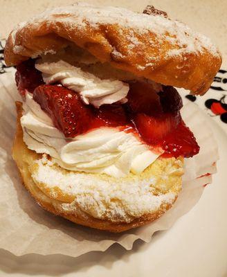 strawberry cream donut