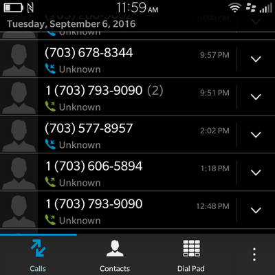 9/6 Call log w/ AirBenders (& their technicians) to refute their response that they "attempted to call ... several times with no answer"