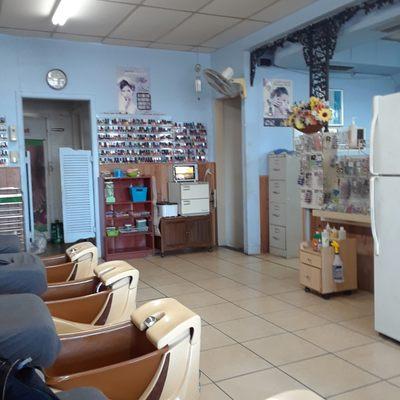 Polish choices and pedicure stations