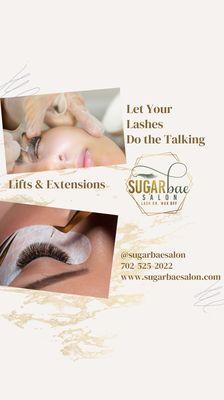 Lash lift and lash extensions in a place that specializes in it and super passionate in this field.