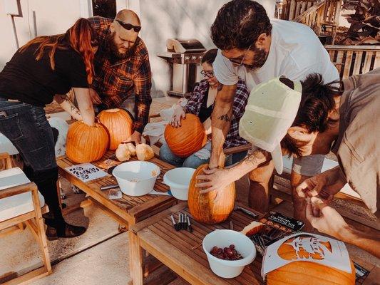 Carving pumpkins at home with family. Our yearly tradition. Thanks Stuckmeyer's!