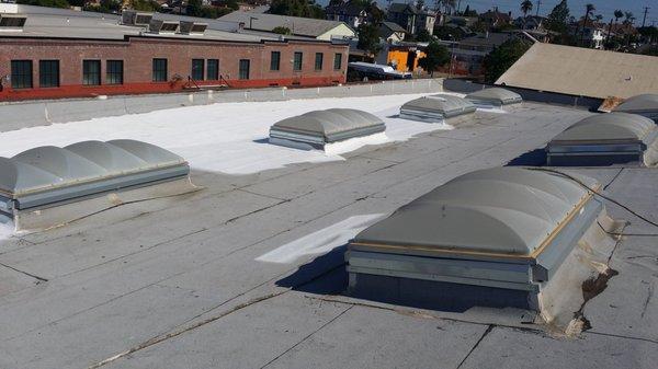 New coating applied flat roof, San Diego,CA