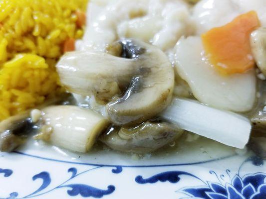 MOO GOO GAI PAN COMBO PLATE at China House in Zebulon, Georgia.