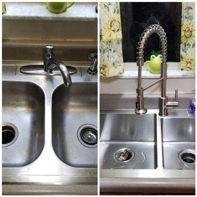 This is a kitchen sink that a customer purchased and Flush Drains installed.