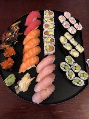 Platter of random sushi