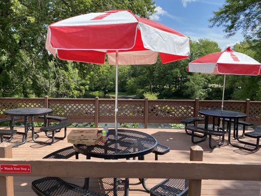 What a lovely deck overlooking the water!