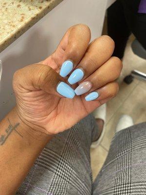 Ombré baby blue set done by Hannah!