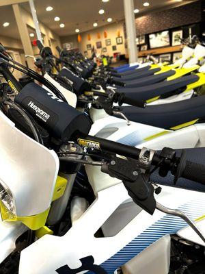 Lined up Husqvarnas