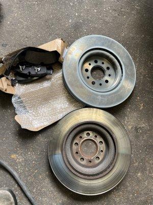 Break job replacing brake pad and brake rotors