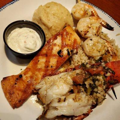 Lobster, Shrimp and Salmon