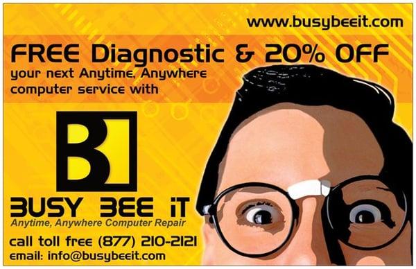 Get 20% OFF & FREE Computer Diagnostic with Any Service!