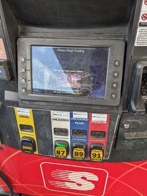 Gas pump with glare