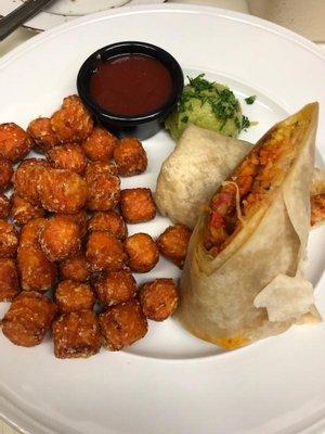 VP Breakfast Burrito + Sweet Potato Tots + Guacamole