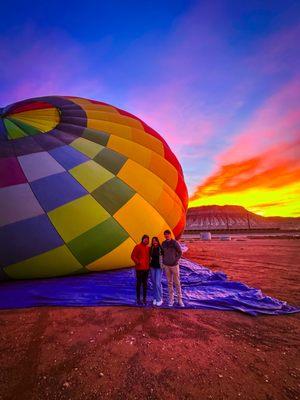 Beautiful sunrise during inflation of the Heart of Zion