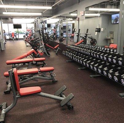 Upstairs dumbbell / free weight area