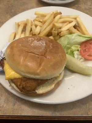 Fish sandwich with fries