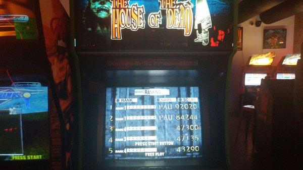 My new top score on House of the Dead. Though the machine was trashed, I still got the hang of the game.