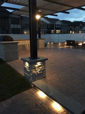 Outdoor lighting and fan