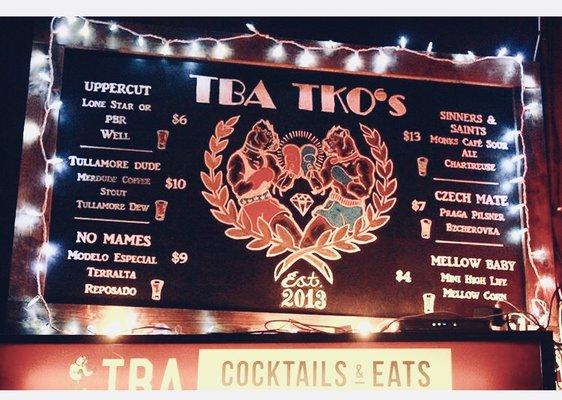 TBA TKO's : Beer and Shot Combos!