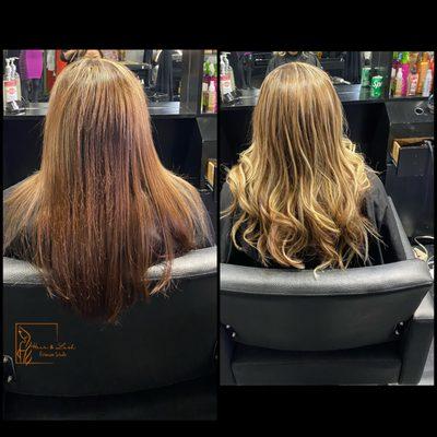 Color correction with micro link hair extensions