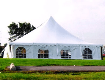 40 x 40 pole tent with window sides