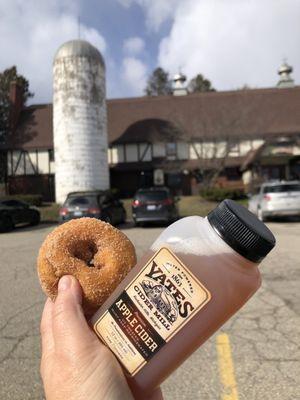 Cinnamon sugar donut and cider!