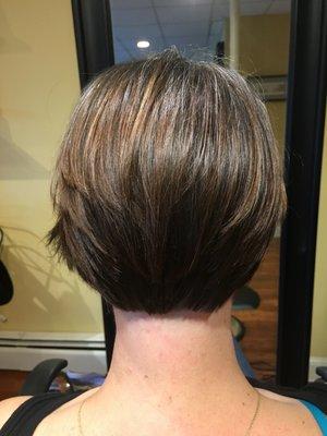 Smooth, sleek, textured haircut by DJ