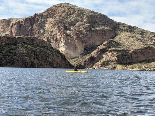 Me paddling across Canyon Lake in Dec. '23