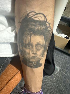 1 year healed Edward Scissorhands tattoo