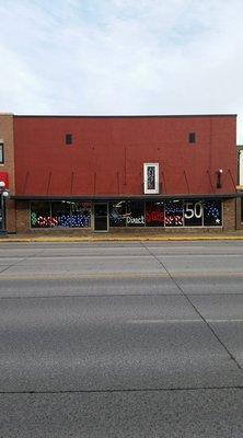 The front of our store, decorated for our summer sale!