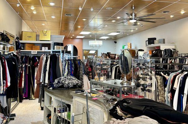 Many racks of preloved items